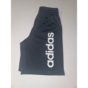 Adidas Boys Athletic Shorts Gray Logo Elastic Waist Size M 10-12